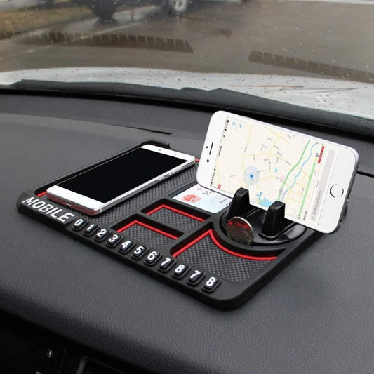 Car Dashboard Phone Holder Organizer With Anti-Slip Mat