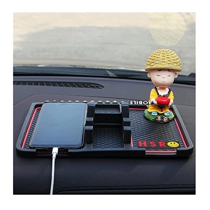 Car Dashboard Phone Holder Organizer With Anti-Slip Mat
