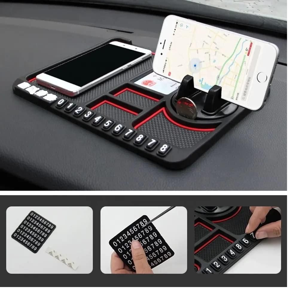 Car Dashboard Phone Holder Organizer With Anti-Slip Mat