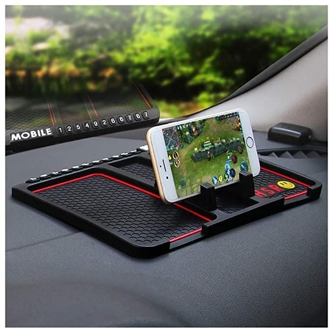 Car Dashboard Phone Holder Organizer With Anti-Slip Mat