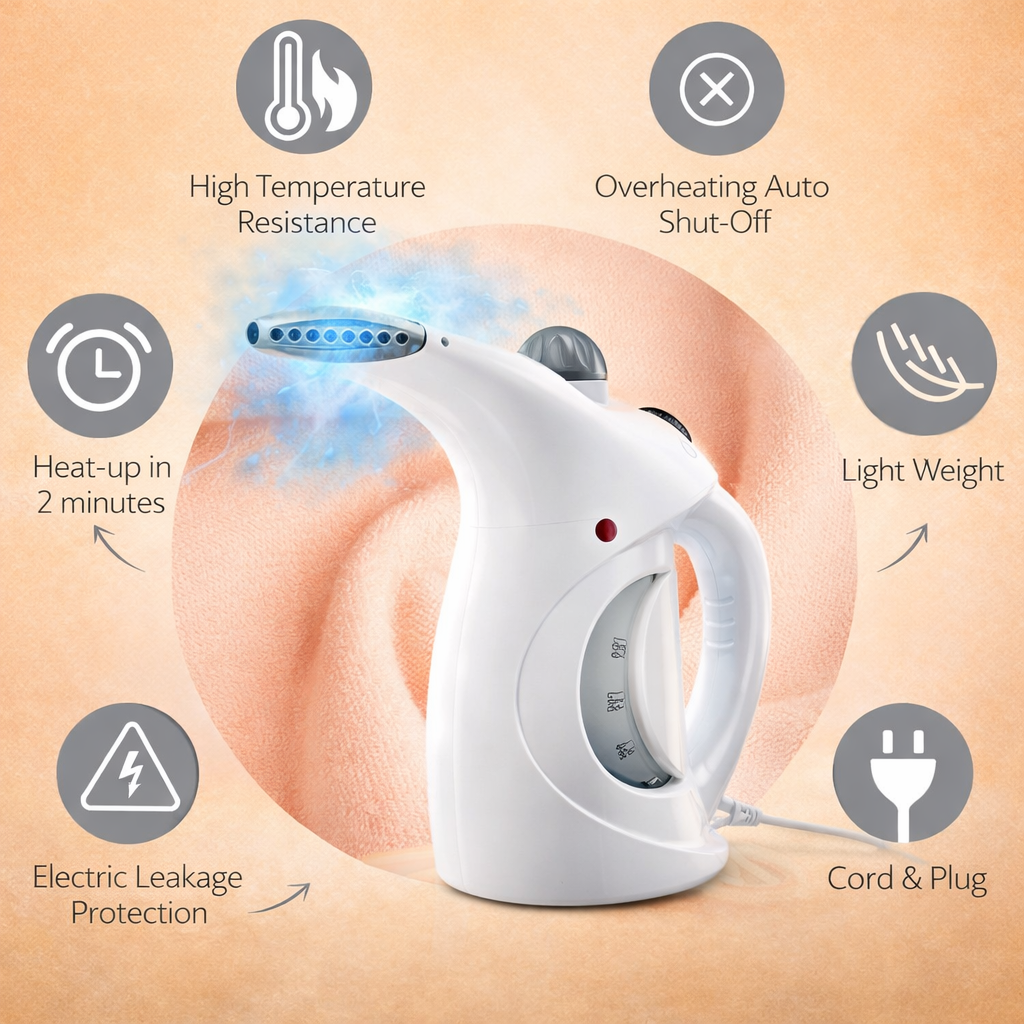 Wrinkle-Free in Minutes – Portable Steam Iron – QuickHeat Pro