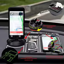 Car Dashboard Phone Holder Organizer With Anti-Slip Mat