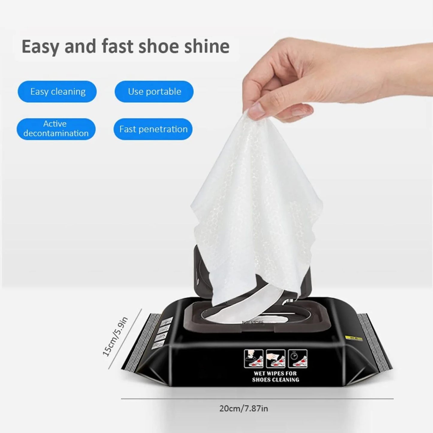 Sneaker Cleaning Wipes – Instant No Water Shoe Cleaner (80 Pack)