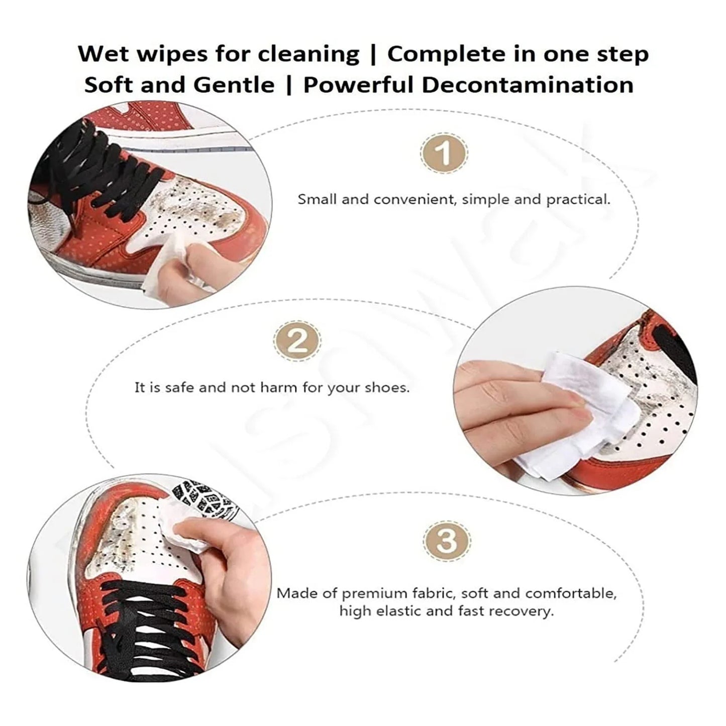 Sneaker Cleaning Wipes – Instant No Water Shoe Cleaner (80 Pack)