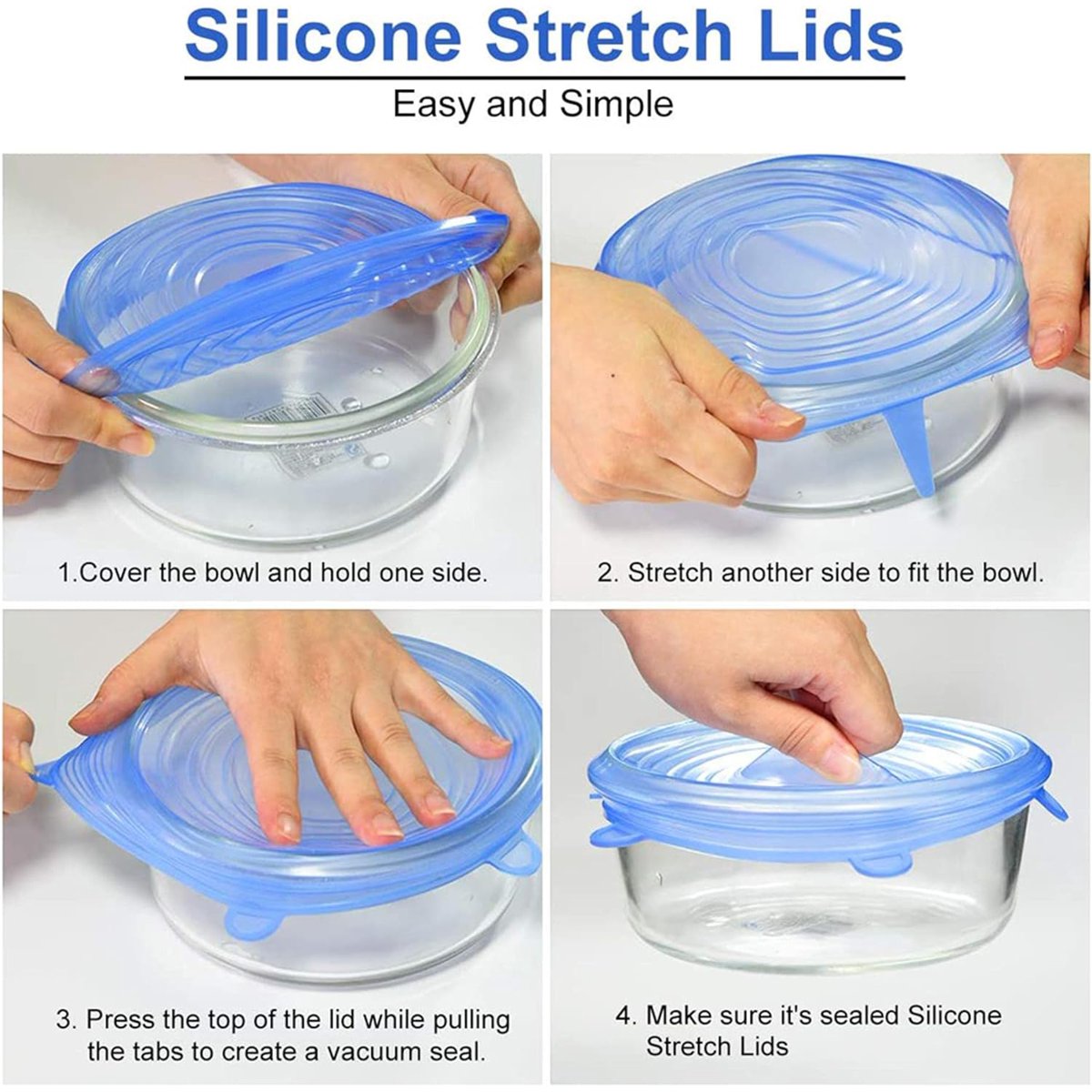 Silicone Stretch Lids 6 Pcs