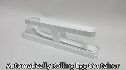 Save Space & Stay Organized – Rolling Egg Dispenser Rack