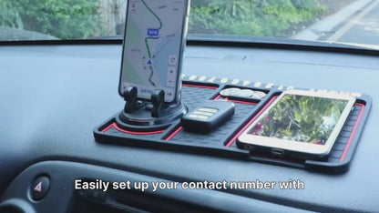 Car Dashboard Phone Holder Organizer With Anti-Slip Mat